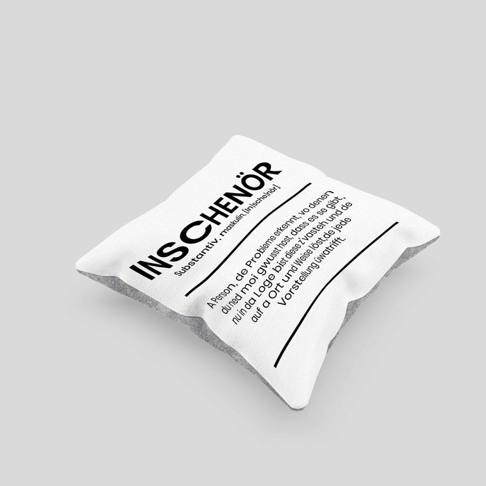 Ingenieur Kissen mit Füllung 40x40 Geschenk Ineschenör Geschenkidee Sprüche Ingenieurswesen Geschenkidee Definition (Grau) Grau Trendation