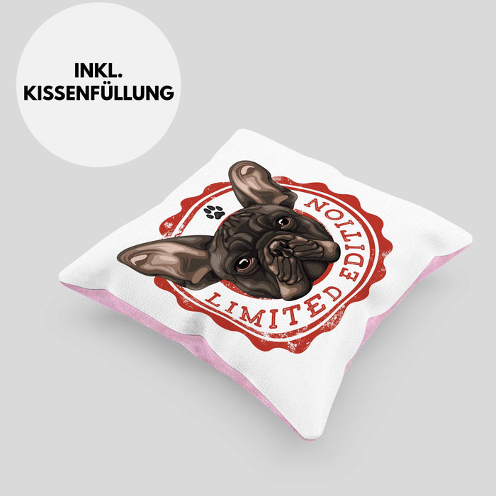 Boxer Hunde Kissen mit Füllung 40x40 Geschenk Hundebesitzerin Boxer Frauchen Herrchen Geschenkidee Kaffee-Kissen mit Füllung 40x40 Limited Edition (Grau) Rosa Trendation