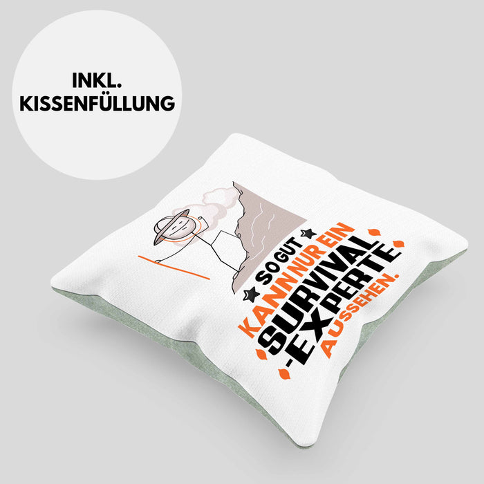 Survival-Experte Geschenk Kissen mit Füllung 40x40 So Gut Kann Nur Ein Survival-Experte Aussehen Geschenkidee (Grau) Grün Trendation