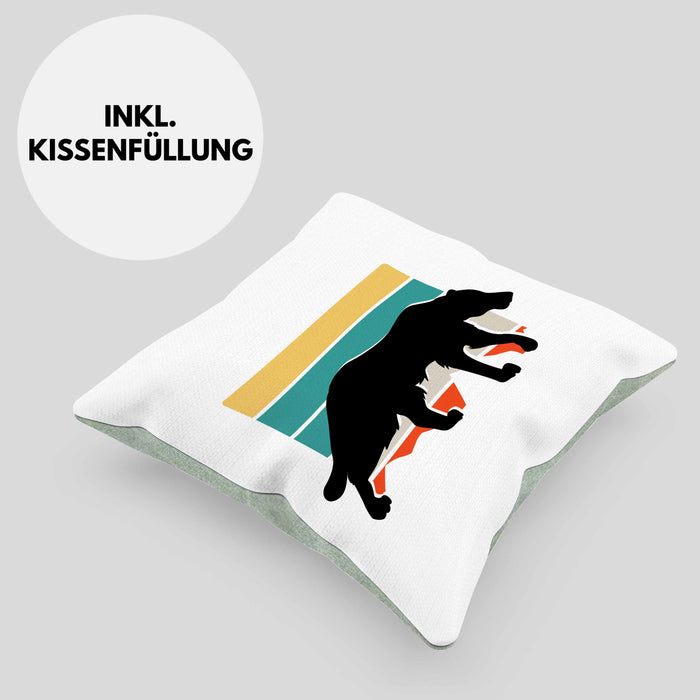 Gepard Kissen mit Füllung 40x40 Geschenk Retro (Grau) Grün Trendation