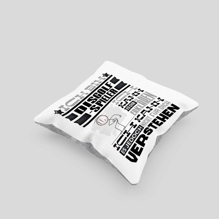 Discgolf-Spieler Geschenk Kaffee-Kissen mit Füllung 40x40 Geschenkidee für Discgolf-Spieler Ich Bin Discgolf-Spieler Ich Kann Es Dir Erklären Jedoch Nicht Für Dich Verstehen Spruch Lustig (Grau) Grau Trendation