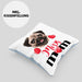Mops Besitzer Mom Mama Kissen mit Füllung 40x40 Geschenk Lustiger Spruch Geschenkidee Mops Besitzerin (Grau) Blau Trendation