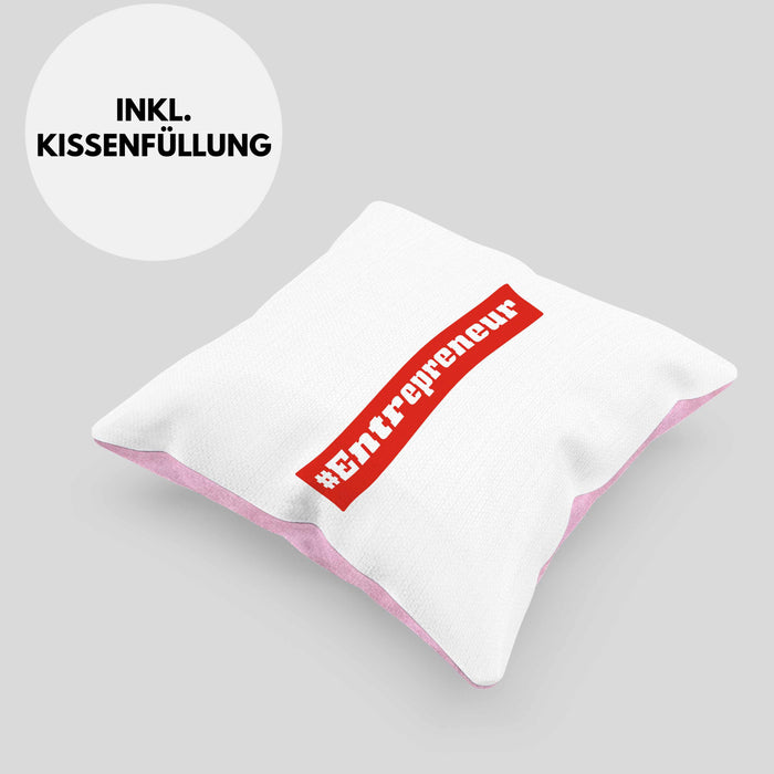 Entrepreneur Kissen mit Füllung 40x40 Entrepreneurship Geschenk Spruch Motivation (Grau) Rosa Trendation