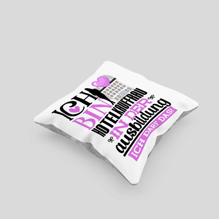 Hotelkauffrau Ausbildung Start Geschenk Kissen mit Füllung 40x40 Ich Bin Hotelkauffrau In Der Ausbildung Ich Darf Das Geschenkidee (Grau) Grau Trendation