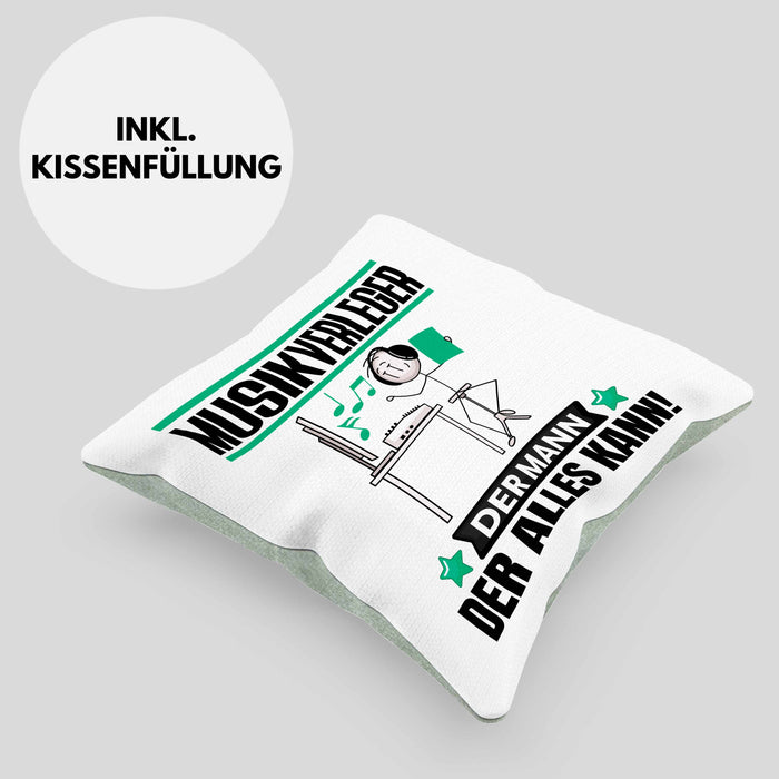 Musikverleger Kissen mit Füllung 40x40 Geschenk für Musikverleger Der Mann Der Alles Kann Geschenkidee zum Geburtstag (Grau) Grün Trendation