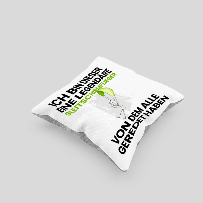 Gleitschirmflieger Geschenk Kissen mit Füllung 40x40 Lustige Geschenkidee Geburtstag für Gleitschirmflieger Ich Bin Dieser Legendäre Gleitschirmflieger Von Dem Alle Geredet Haben (Grau) Grau Trendation
