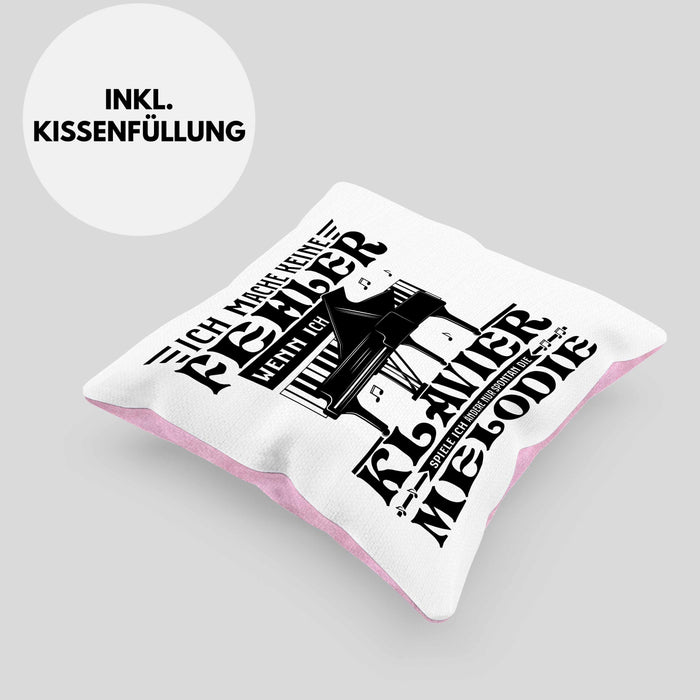 Klavier-Spieler Kissen mit Füllung 40x40 Geschenk Klavier Geschenkidee Flügel Musiker Ich Mache Keine Fehler Wenn Ich Klavier Spiele (Grau) Rosa Trendation