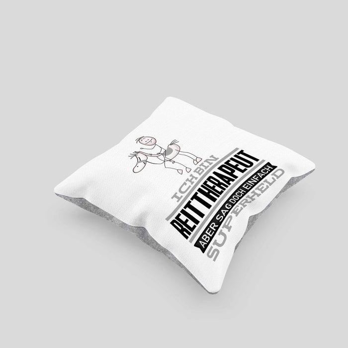 Reittherapeut Geschenk Kissen mit Füllung 40x40 Ich Bin Reittherapeut Aber Sag Doch Einfach Superheld Lustige Geschenkdiee für Reittherapeut (Grau) Grau Trendation