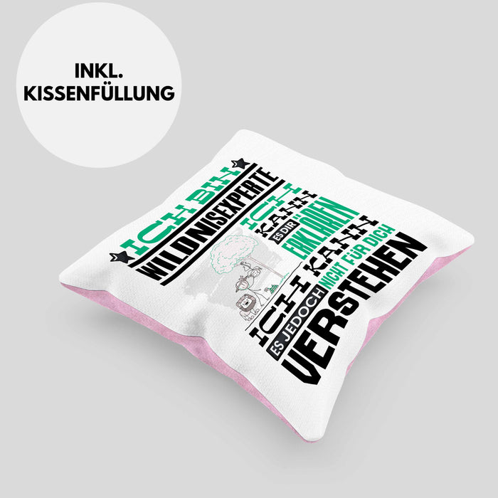 Wildnisexperte Geschenk Kaffee-Kissen mit Füllung 40x40 Geschenkidee für Wildnisexperte Ich Bin Wildnisexperte Ich Kann Es Dir Erklären Jedoch Nicht Für Dich Verstehen Spruch Lustig (Grau) Rosa Trendation