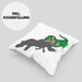 T-Rex Kissen mit Füllung 40x40 Geschenk Schatten Dinosaurier-Liebhaber Geschenkidee Jungs Geburtstag (Grau) Grün Trendation