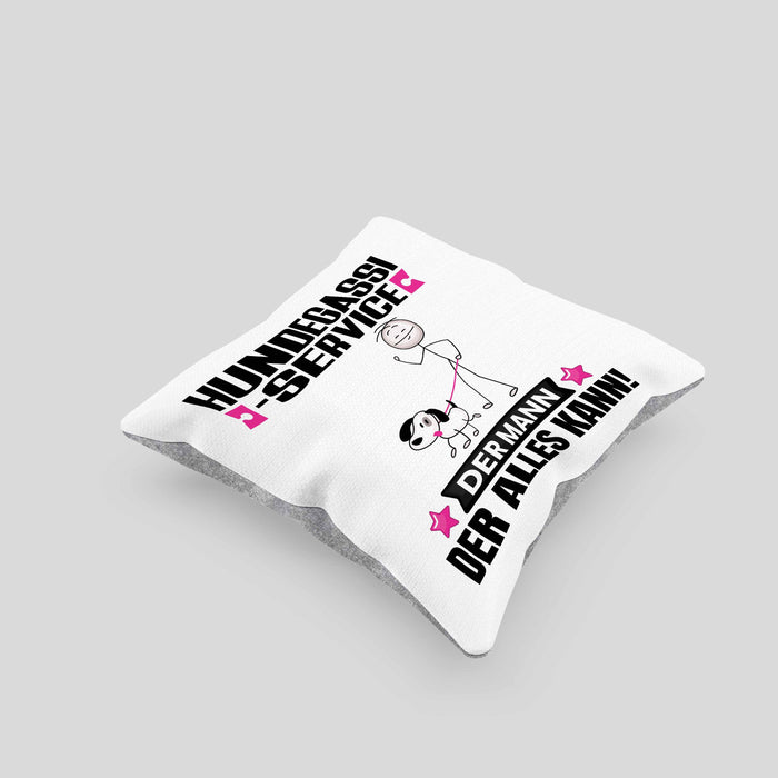 Hundegassi-Service Kissen mit Füllung 40x40 Geschenk für Hundegassi-Service Der Mann Der Alles Kann Geschenkidee zum Geburtstag (Grau) Grau Trendation