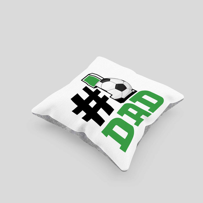 Fußball-Trainer Fußballer Nummer 1 Dad Vater Kissen mit Füllung 40x40 Geschenk Fußball Papa Geschenkidee Bester Papa Der Welt Vatertag Lustige Geschenkidee (Grau) Grau Trendation