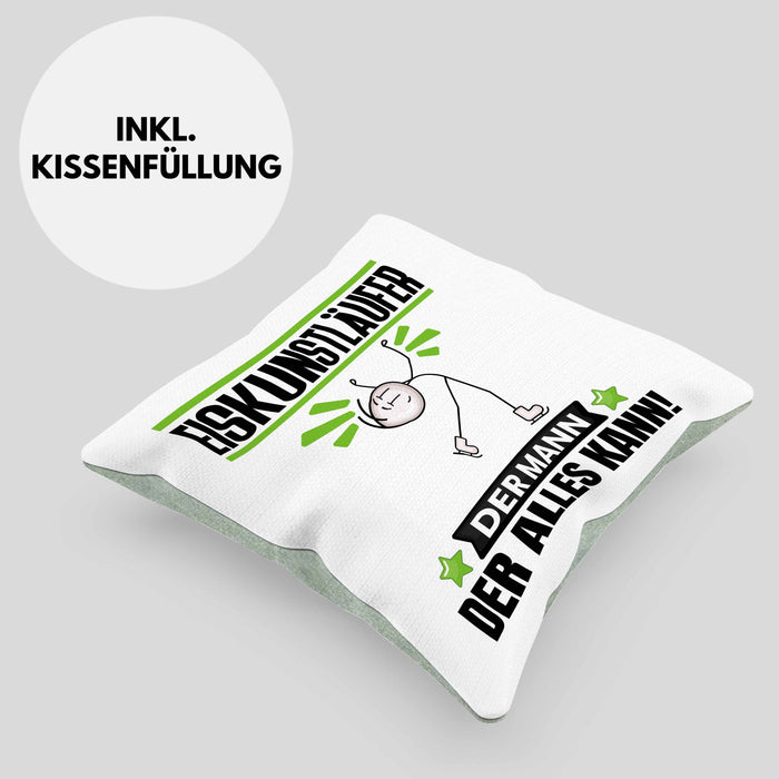 Eiskunstläufer Kissen mit Füllung 40x40 Geschenk für Eiskunstläufer Der Mann Der Alles Kann Geschenkidee zum Geburtstag (Grau) Grün Trendation