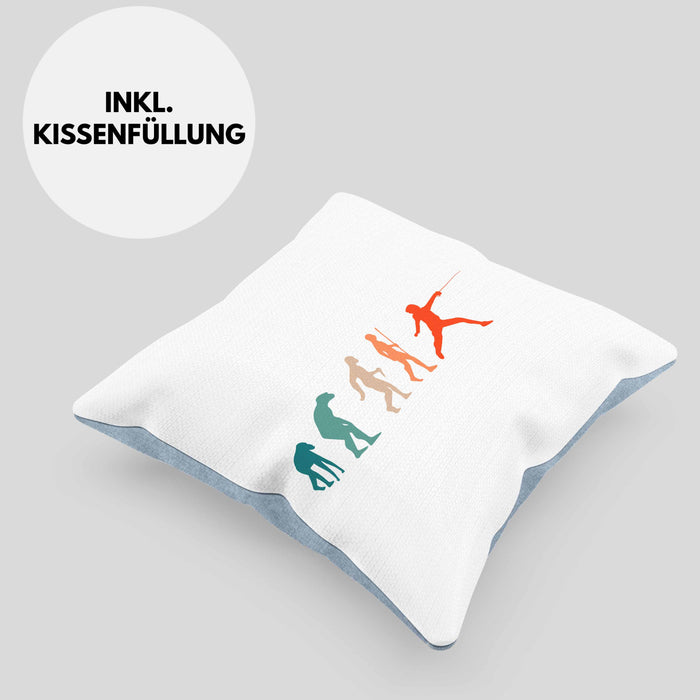 Lustige Fechten-Kissen mit Füllung 40x40 Geschenk für Fechter Evolution (Grau) Blau Trendation