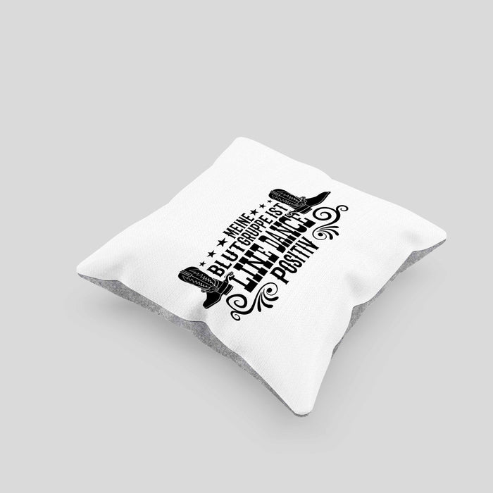Kissen mit Füllung 40x40 Line Dance Motiv Geschenk für Line Dance Fans Tänzerin Geschenkidee Spruch (Grau) Grau Trendation