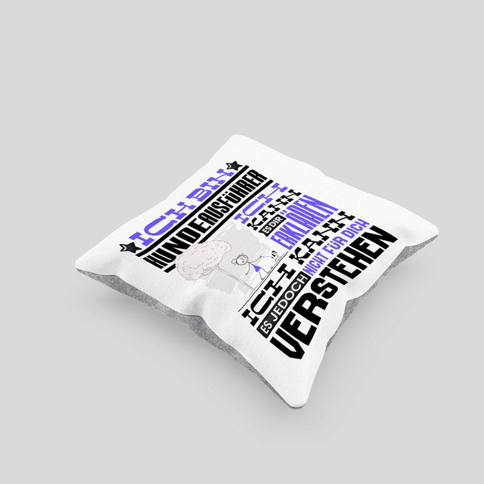 Hundeausführer Geschenk Kaffee-Kissen mit Füllung 40x40 Geschenkidee für Hundeausführer Ich Bin Hundeausführer Ich Kann Es Dir Erklären Jedoch Nicht Für Dich Verstehen Spruch Lustig (Grau) Grau Trendation