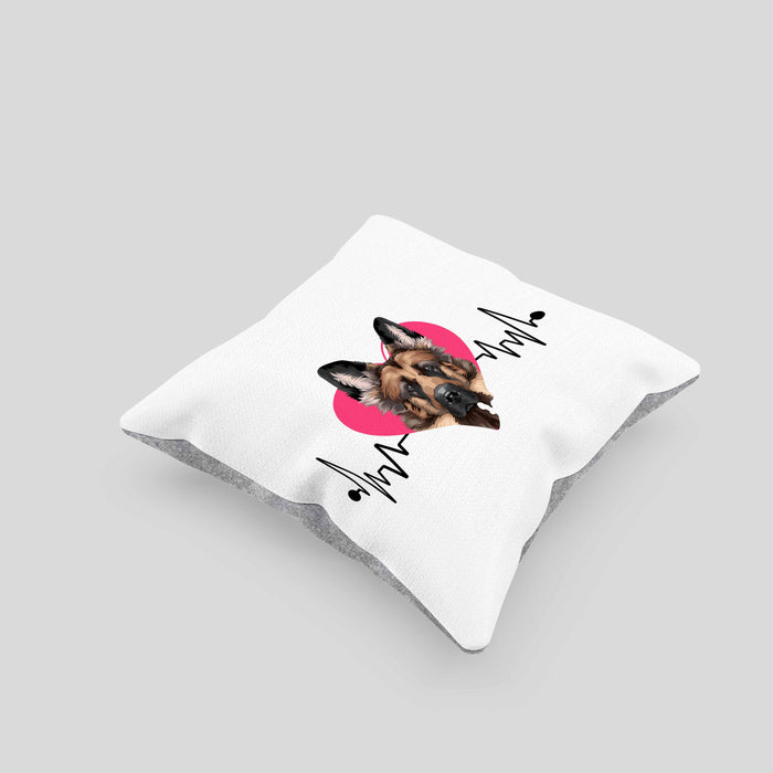 Schäferhund Besitzer Kissen mit Füllung 40x40 Geschenk Lustiger Spruch Geschenkidee Herzschlag Schäferhund (Grau) Grau Trendation