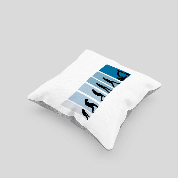 Bagger Lustige Geschenkidee für Baggerfahrer Kissen mit Füllung 40x40 Evolution-Motiv Baustelle (Grau) Grau Trendation