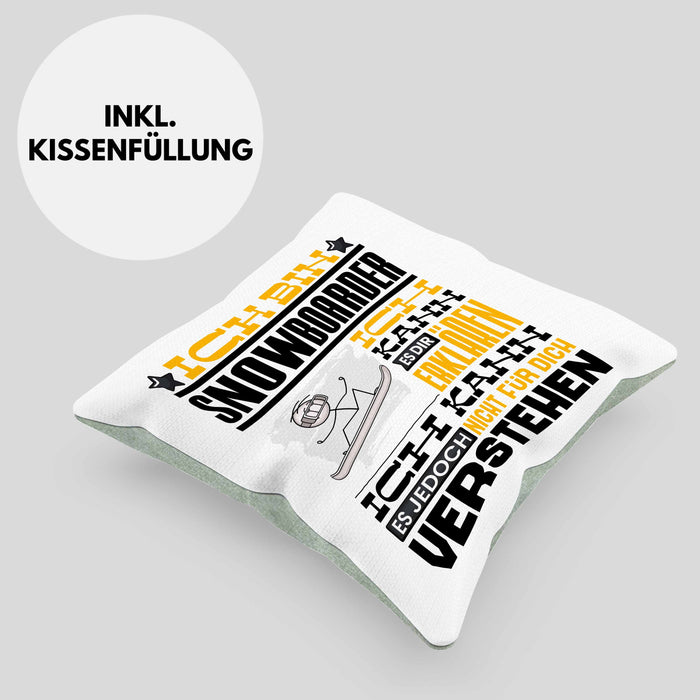 Snowboarder Geschenk Kaffee-Kissen mit Füllung 40x40 Geschenkidee für Snowboarder Ich Bin Snowboarder Ich Kann Es Dir Erklären Jedoch Nicht Für Dich Verstehen Spruch Lustig (Grau) Grün Trendation