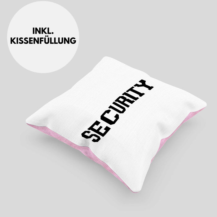 Security Kissen mit Füllung 40x40 für Türsteher Wächter Geschenk für Beschützer (Grau) Rosa Trendation