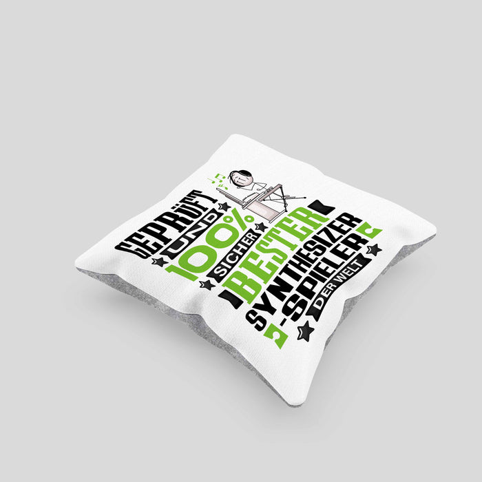 Synthesizer-Spieler Geschenk Lustiger Spruch für Synthesizer-Spieler Geschenkidee Bester Synthesizer-Spieler Der WeltKissen mit Füllung 40x40 (Grau) Grau Trendation