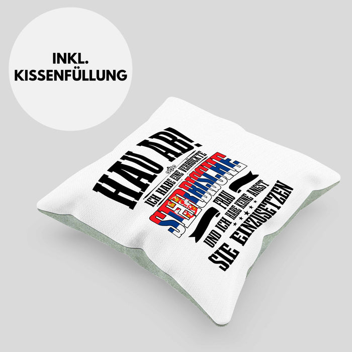 Lustige Kissen mit Füllung 40x40 für Serben Spruch Serbische Frau Lustig Serbien (Grau) Grün Trendation
