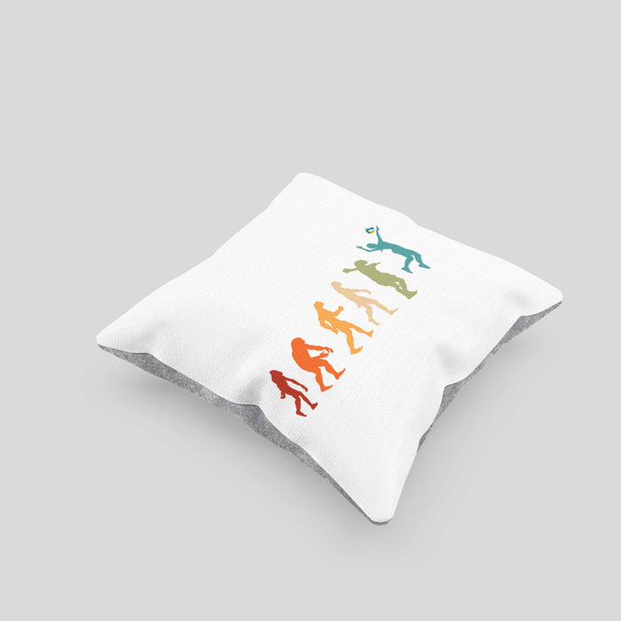 Volleyball Geschenk Kissen mit Füllung 40x40 Evolution Coach Herren Mädchen Kaffee Zubehör Volleyball-Spieler Spielerin (Grau) Grau Trendation
