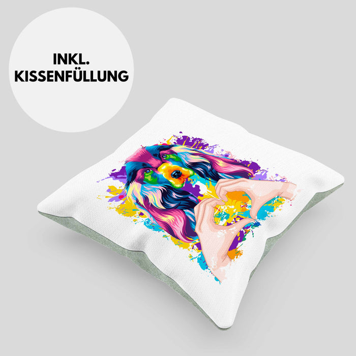 Cocker Spaniel Besitzer Farbe Love Kissen mit Füllung 40x40 Geschenk Lustiger Spruch Geschenkidee Cocker Spaniel Besitzerin (Grau) Grün Trendation