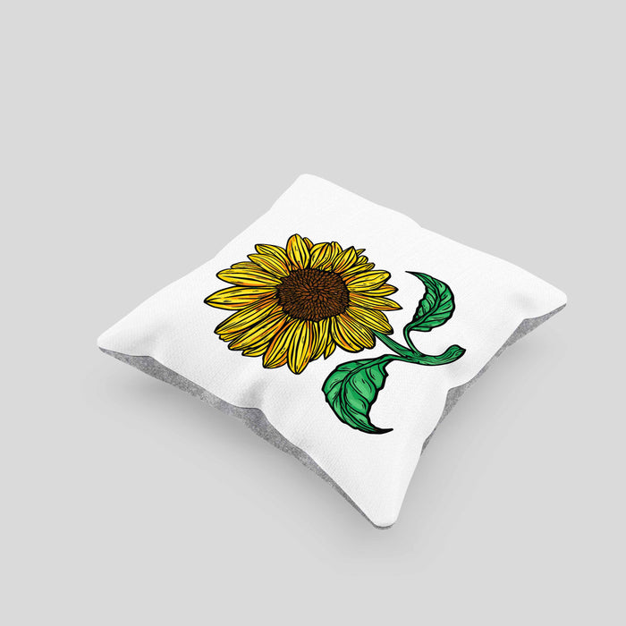 Lustige Sonnenblume Kissen mit Füllung 40x40 Geschenk für Sonnenblumenliebhaber (Grau) Grau Trendation