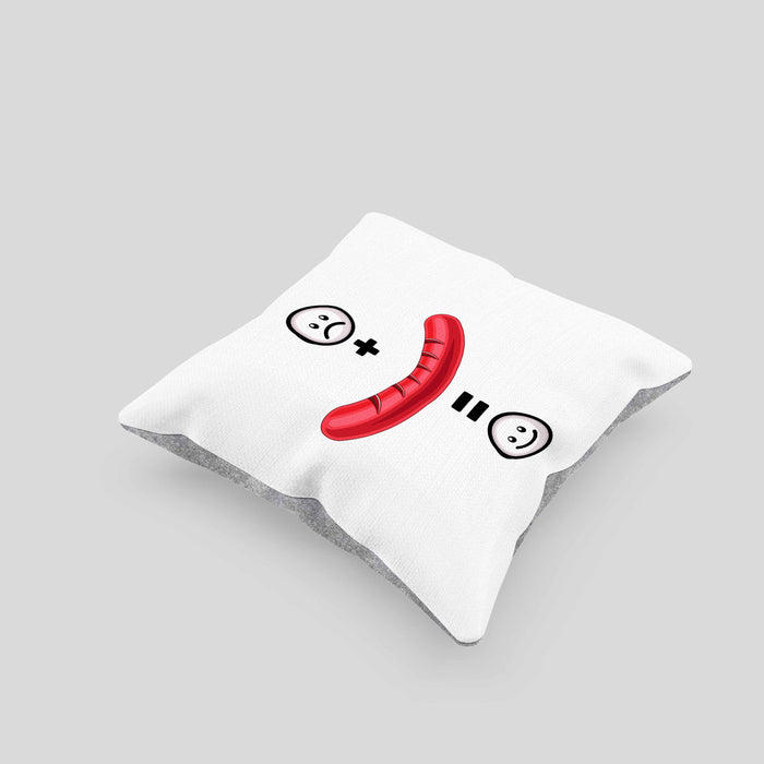 Wurst Kissen mit Füllung 40x40 Geschenk für Griller Wurst :( + Wurst = :) Lustige Geschenkidee Geburtstag (Grau) Grau Trendation