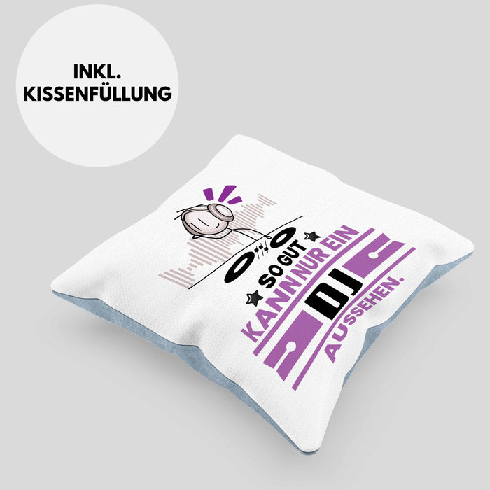 DJ Geschenk Kissen mit Füllung 40x40 So Gut Kann Nur Ein DJ Aussehen Geschenkidee (Grau) Blau Trendation