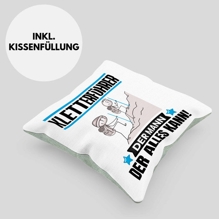 Kletterführer Kissen mit Füllung 40x40 Geschenk für Kletterführer Der Mann Der Alles Kann Geschenkidee zum Geburtstag (Grau) Grün Trendation