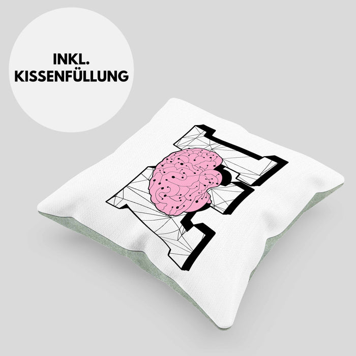 Lustige Kissen mit Füllung 40x40 für Tech-Fans AI Künstliche Intelligenz (Grau) Grün Trendation