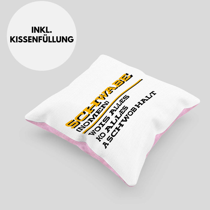 Lustige Kissen mit Füllung 40x40 für Schwaben (Grau) Rosa Trendation