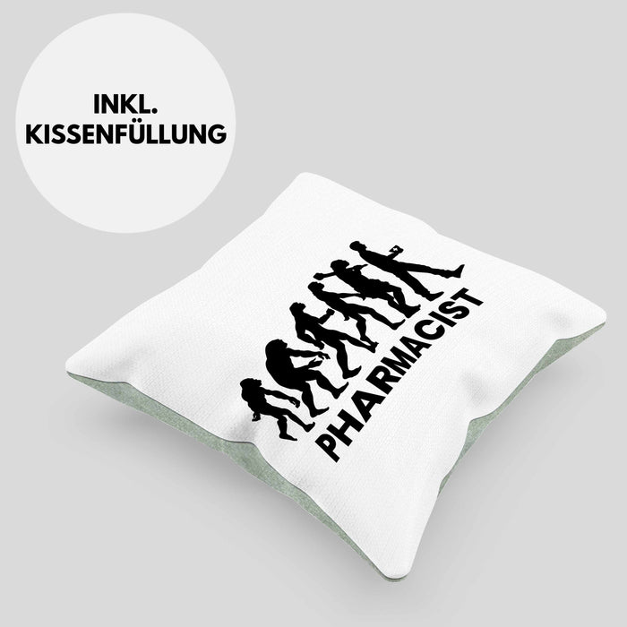 Apotheker Kissen mit Füllung 40x40 Geschenk Apothekerin Geschenkidee Evolution (Grau) Grün Trendation