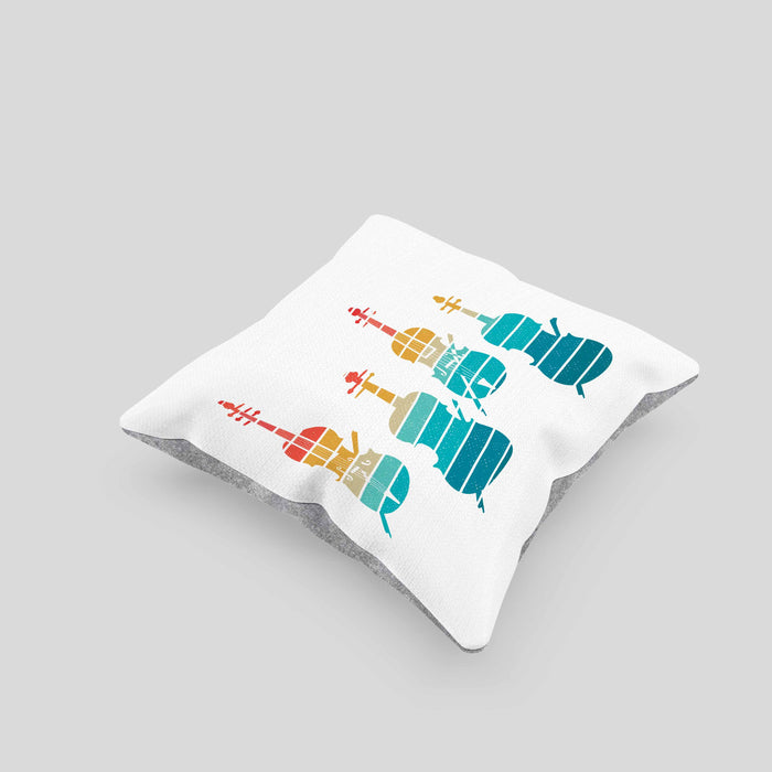 Geigenspieler Geschenk Kissen mit Füllung 40x40 Geigenspielerin Geigen Grafik Retro (Grau) Grau Trendation