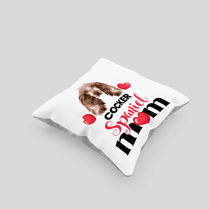 Cocker Spaniel Besitzer Mom Mama Kissen mit Füllung 40x40 Geschenk Lustiger Spruch Geschenkidee Cocker Spaniel Besitzerin (Grau) Grau Trendation