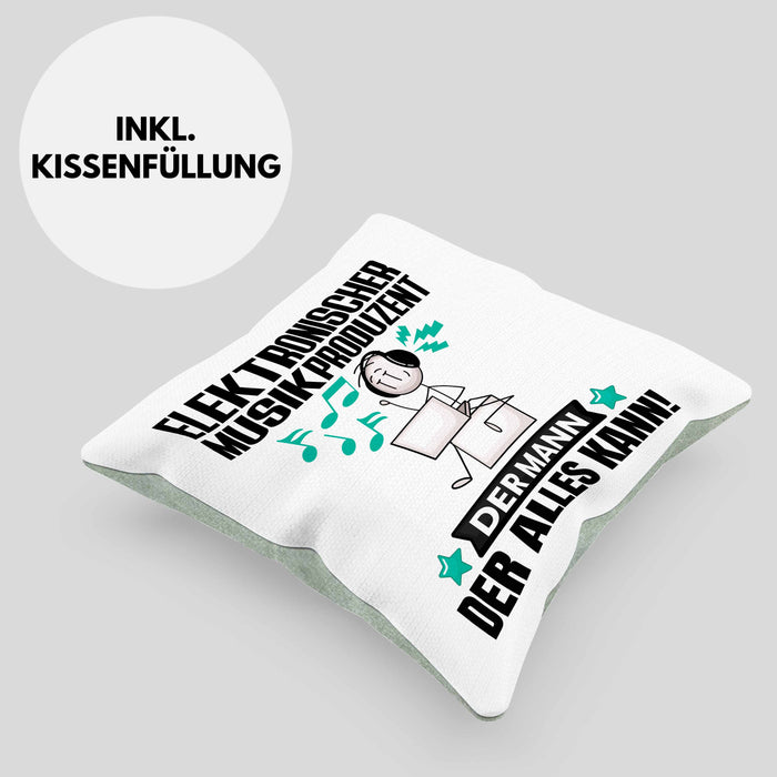 ElektronischerMusikproduzent Kissen mit Füllung 40x40 Geschenk für ElektronischerMusikproduzent Der Mann Der Alles Kann Geschenkidee zum Geburtstag (Grau) Grün Trendation