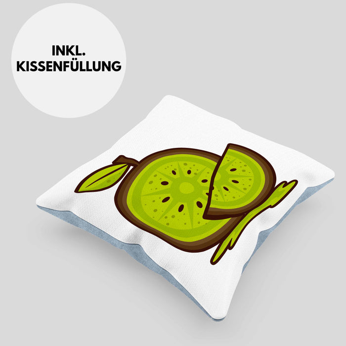 Kissen mit Füllung 40x40 für echte Kiwi Fans - Lustiges Geschenk mit Spruch (Grau) Blau Trendation