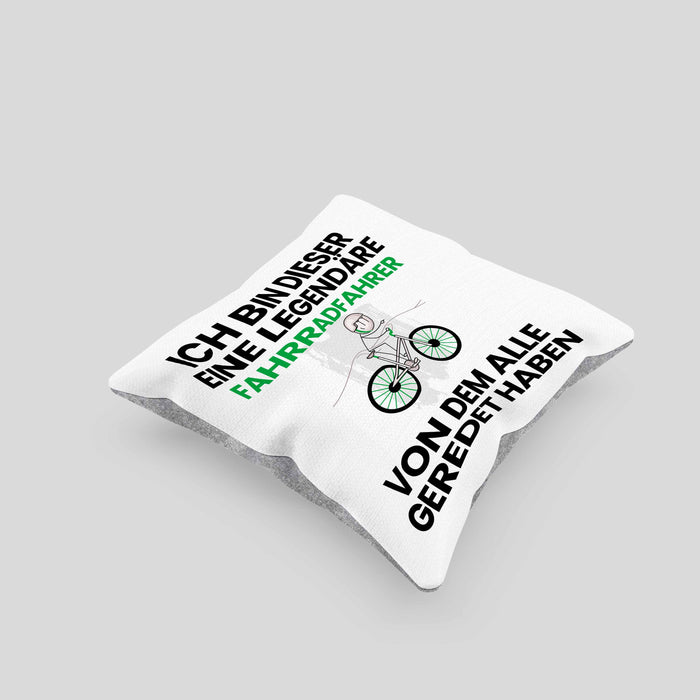 Radfahrer Geschenk Kissen mit Füllung 40x40 Lustige Geschenkidee Geburtstag für Radfahrer Ich Bin Dieser Legendäre Radfahrer Von Dem Alle Geredet Haben (Grau) Grau Trendation