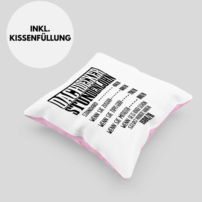 Kissen mit Füllung 40x40 Geschenk für Dachdecker Lustiger Spruch Geschenkidee Männer Dachdecker (Grau) Rosa Trendation