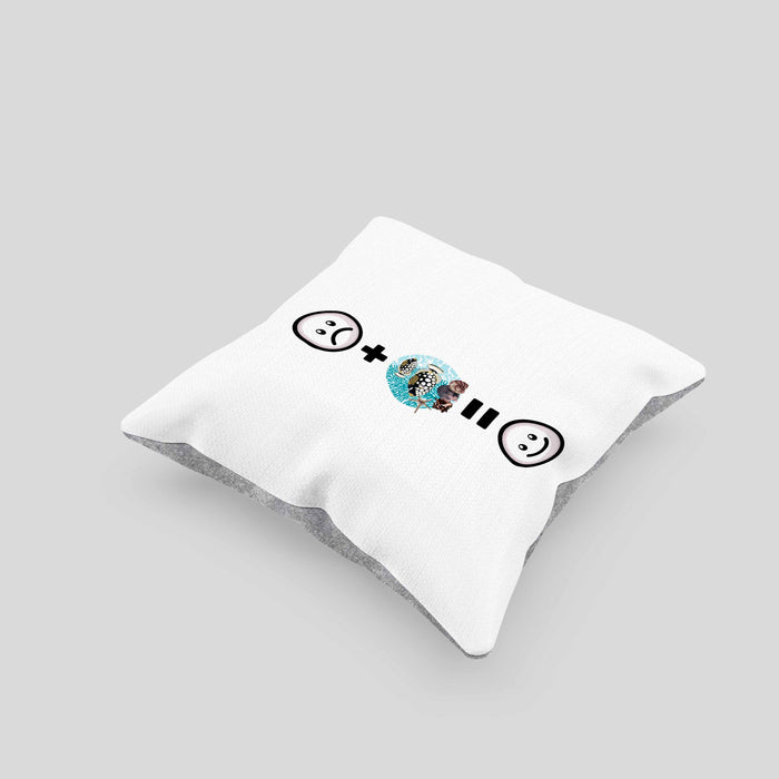 Fisch Kissen mit Füllung 40x40 Geschenk für Aquaristen Aquarium :( + Fische = :) Lustige Geschenkidee Geburtstag (Grau) Grau Trendation