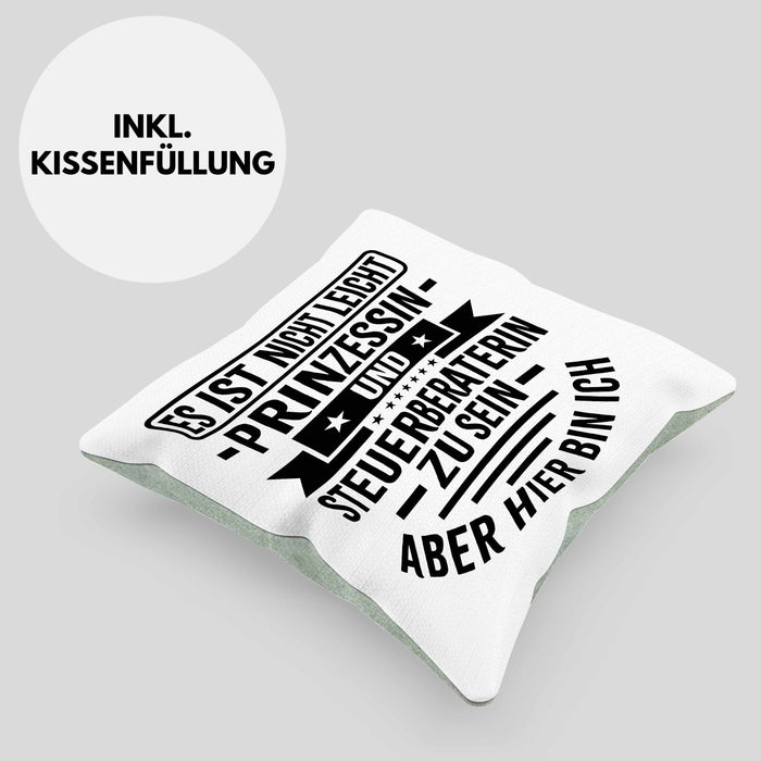 Steuerberaterin Geschenk Kissen mit Füllung 40x40 Geschenkidee Prinzessin (Grau) Grün Trendation