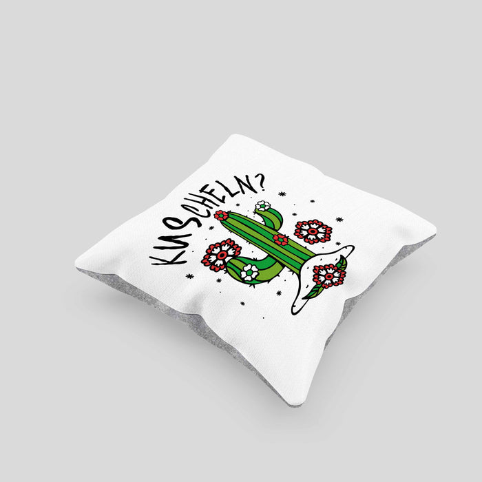 Kaktus Kissen mit Füllung 40x40 Geschenk Kuscheln Sarkasmus Humor Geschenkidee Kaktus-Liebhaber Frauen (Grau) Grau Trendation