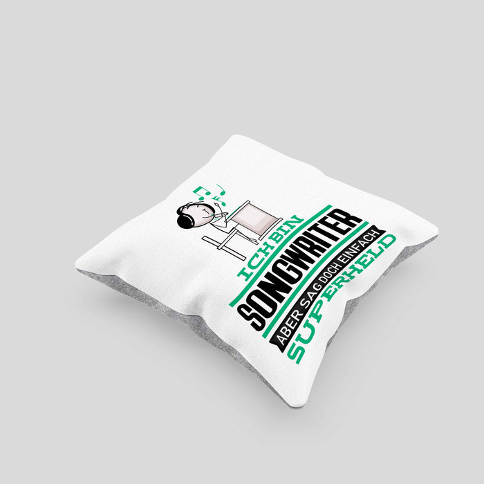 Songwriter Geschenk Kissen mit Füllung 40x40 Ich Bin Songwriter Aber Sag Doch Einfach Superheld Lustige Geschenkdiee für Songwriter (Grau) Grau Trendation