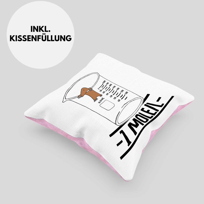 Chemiker Kissen mit Füllung 40x40 Lustiger Maulwurf Mole Per Liter Chemie Avogadro's Chemiker Kissen mit Füllung 40x40 (Grau) Rosa Trendation