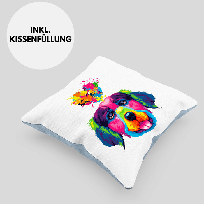 Golden Retriever Herz Farbe Besitzer Kissen mit Füllung 40x40 Geschenk Lustiger Spruch Geschenkidee Golden Retriever Liebhaber (Grau) Blau Trendation