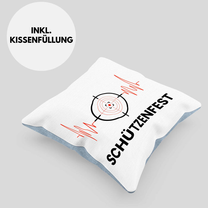 Schützenfest Kissen mit Füllung 40x40 Geschenk Schütze Sportschütze Geschenkidee (Grau) Blau Trendation