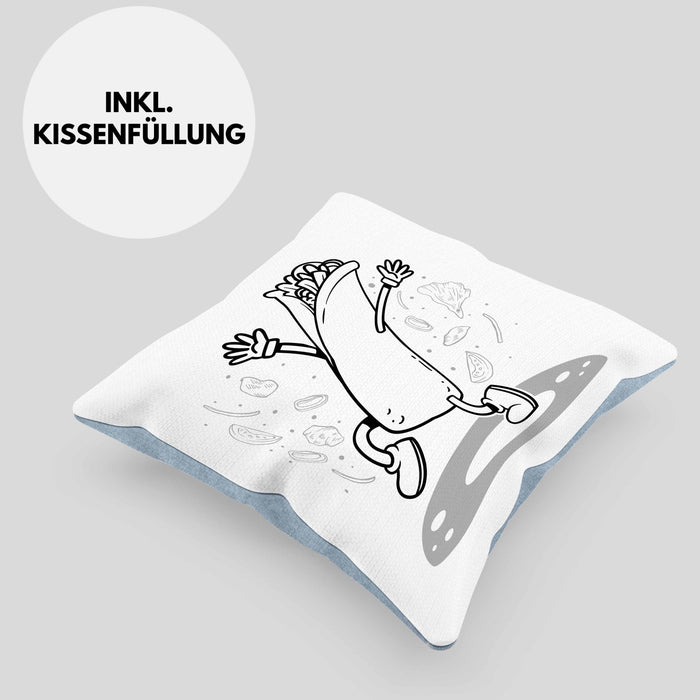 Burrito Geschenk Kissen mit Füllung 40x40 (Grau) Blau Trendation