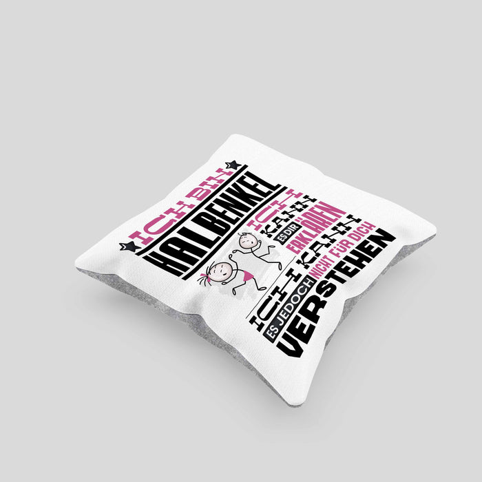 Halbenkel Geschenk Kaffee-Kissen mit Füllung 40x40 Geschenkidee für Halbenkel Ich Bin Halbenkel Ich Kann Es Dir Erklären Jedoch Nicht Für Dich Verstehen Spruch Lustig (Grau) Grau Trendation